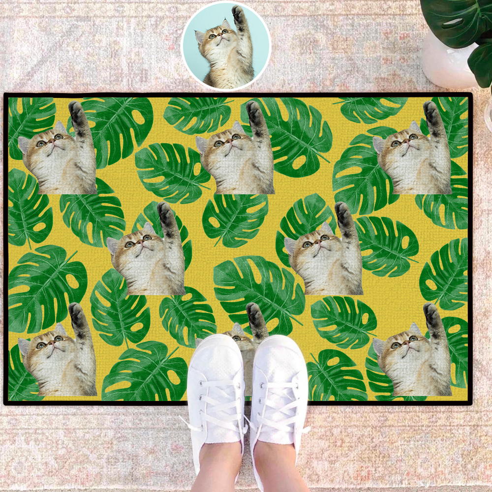 Pet Photo Doormat Custom Welcome Rug Funny Personalized Entryway Mat Kennel Gift for Dog Enthusiasts