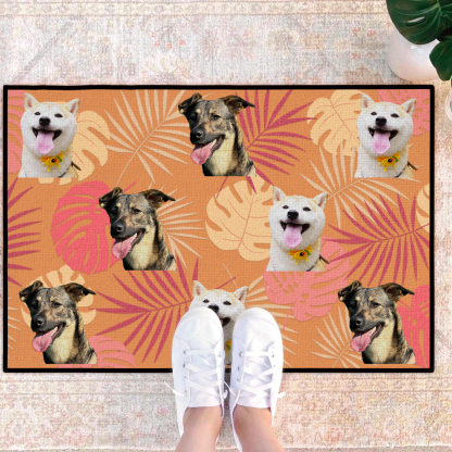 Personalized Welcome Mat for Dog Lovers Custom Pet Doormat with Photo Front Door Mat