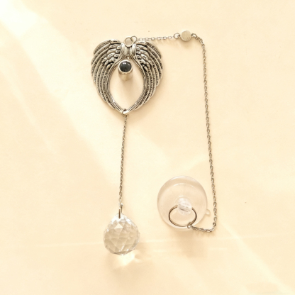 Personalized Angel Wings Photo Sun Catcher Custom Projection Ornaments Anniversary Gift for Christmas