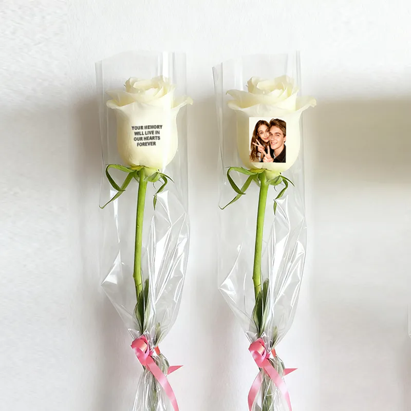 Beautiful Custom Photo Rose Personalized Engravable Rose with Custom Photos Anniversary Gift for Couples