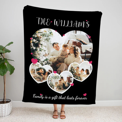 Personalized Collage Photo Blanket Custom Pictures and Text Throw Blanket Anniversary Gifts for Her