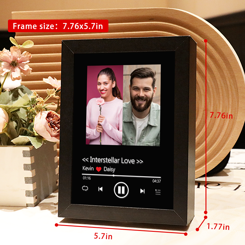 Personalized AI Kissing Video Photo Frame with Custom Whole Song AR Frame Personalized Music Player (Can Play Whole Song)