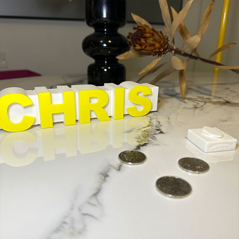 Personalized 3D Printed Letter Money Box Custom Name Two Colored Piggy Bank for Kids Unique First Savings Bank
