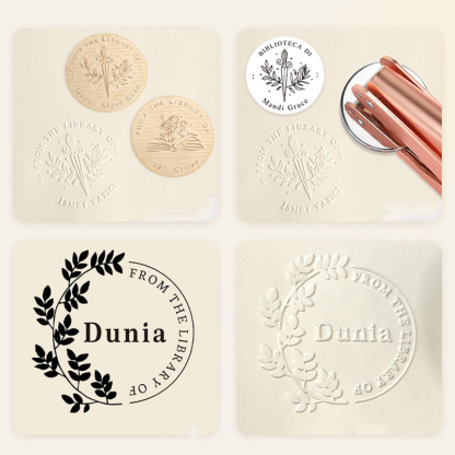 Custom Metal Book Embosser for Book Lover Gifts Handheld Personalized Embosser Book Stamp Library Stamp Gift for Readers, Teachers & Home Libraries