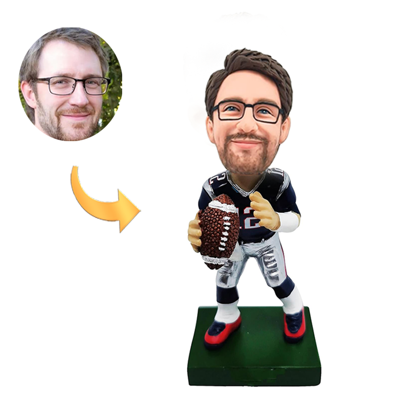 Custom Football Player Bobbleheads Football Player Figure with Head and Jersey Number Customized