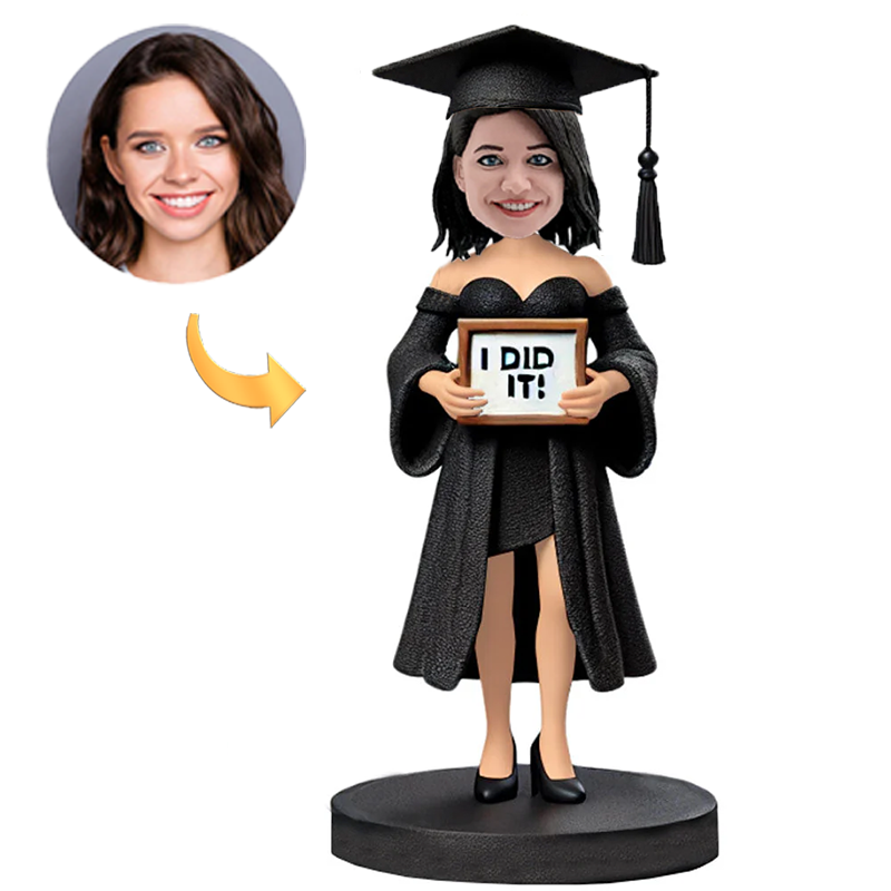 Handcraft Custom Bobbleheads I DID IT Graduation Girl with Graduation Hat