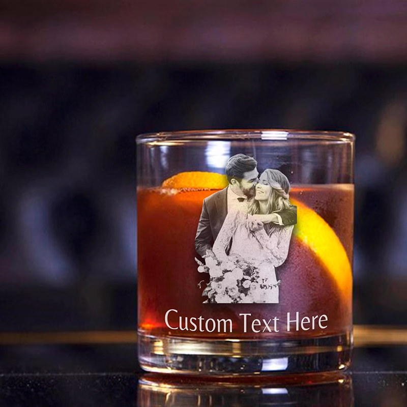 Personalized Engraved Photo Glass Custom Logo Whiskey Glass with Your Photo Gift for Father