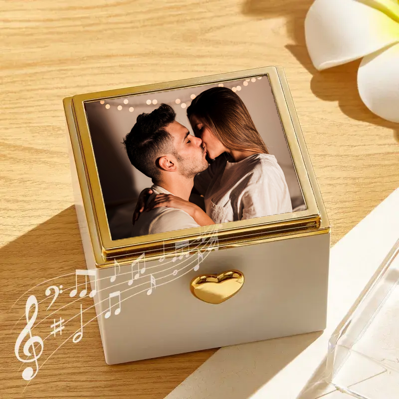 Custom Music Box Can Play Whole Song Magical Cake Candle Flip Box with Personalized Text and Photo