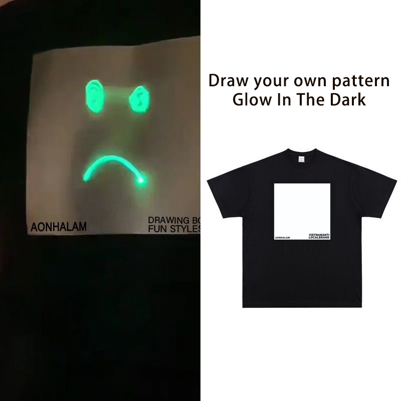 Glow in the Dark T-Shirt Custom with Your Own Draw Designs or Photo Fun 3D Tees Unisex Couple Gifts