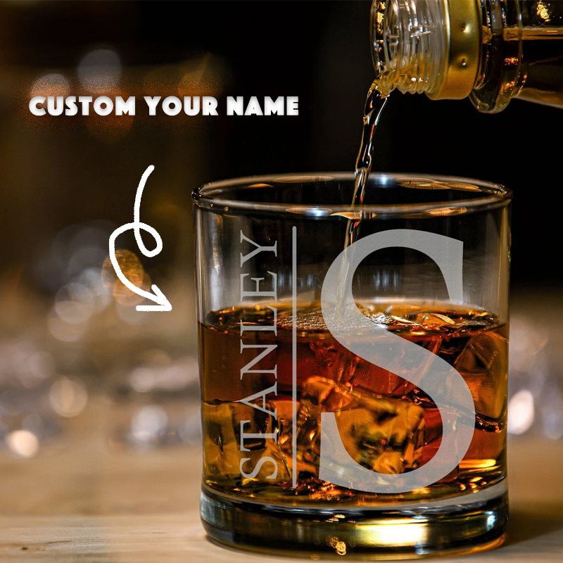Personalized Whiskey Glass Custom Engraved Rocks Glasses Bourbon Glass Gifts for Whiskey Drinkers