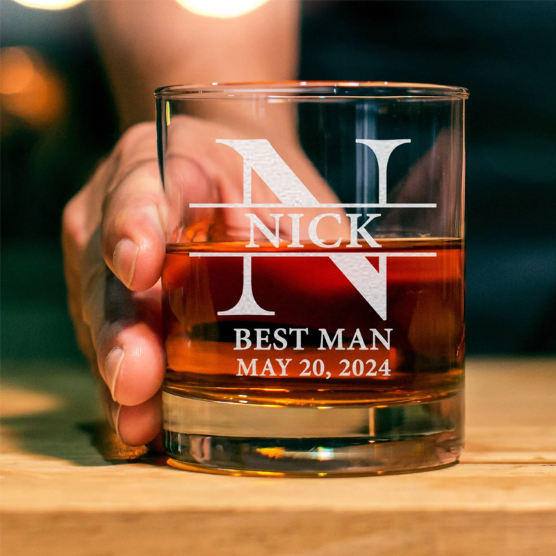 Custom Whiskey Glasses Groomsmen Engraved Bourbon Glasses Best Man Gift Wedding Shot Glasses