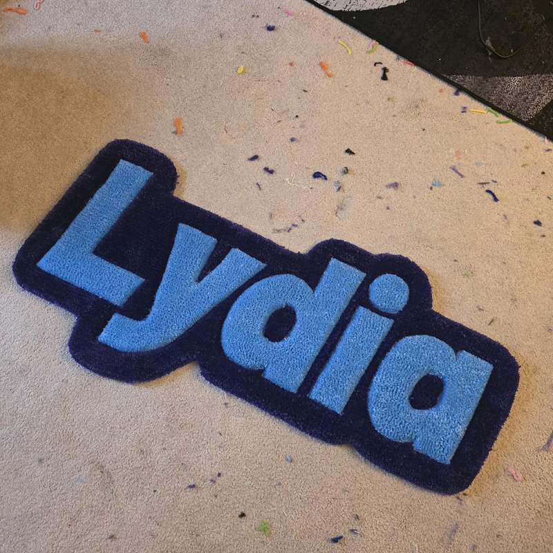 Punch Needle Tufted Name Mat Personalized Nursery Rug Baby Shower Gift