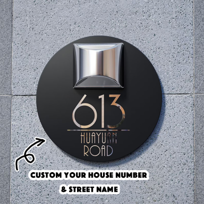 Custom Number and Address Solar LED Address Sign Weatherproof Door Number Plaque for House Front Yard Wall Gate Outdoor Display