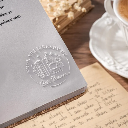 Custom Metal Book Embosser for Book Lover Gifts Handheld Personalized Embosser Book Stamp Library Stamp Gift for Readers, Teachers & Home Libraries
