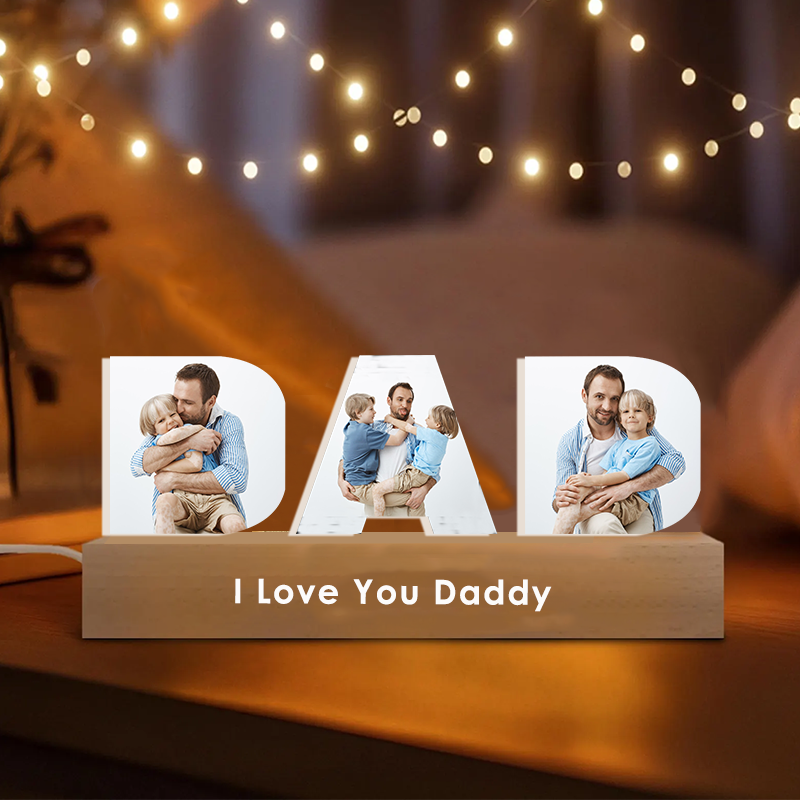 Personalized Photo Collage Night Light Custom Text Photo Led Lamp Fath