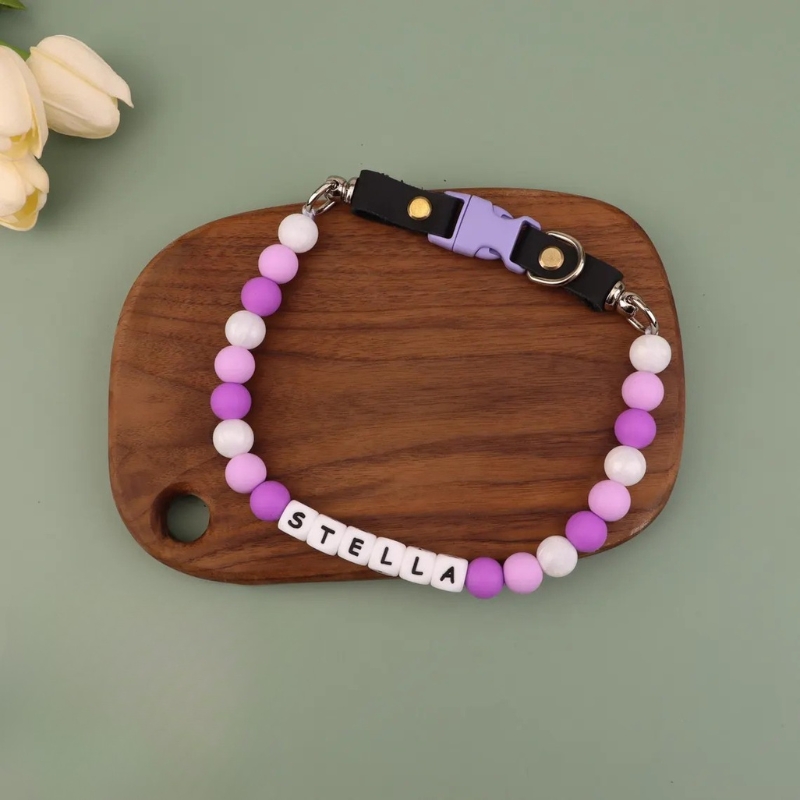 Personalized Beaded Name Dog Collar Durable Waterproof Dog Collar Hand