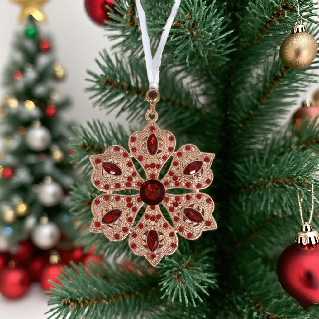 Custom Photo Rhinestone Ring Projection Pendant Car Decoration Christmas Tree Decoration for Christmas Gift