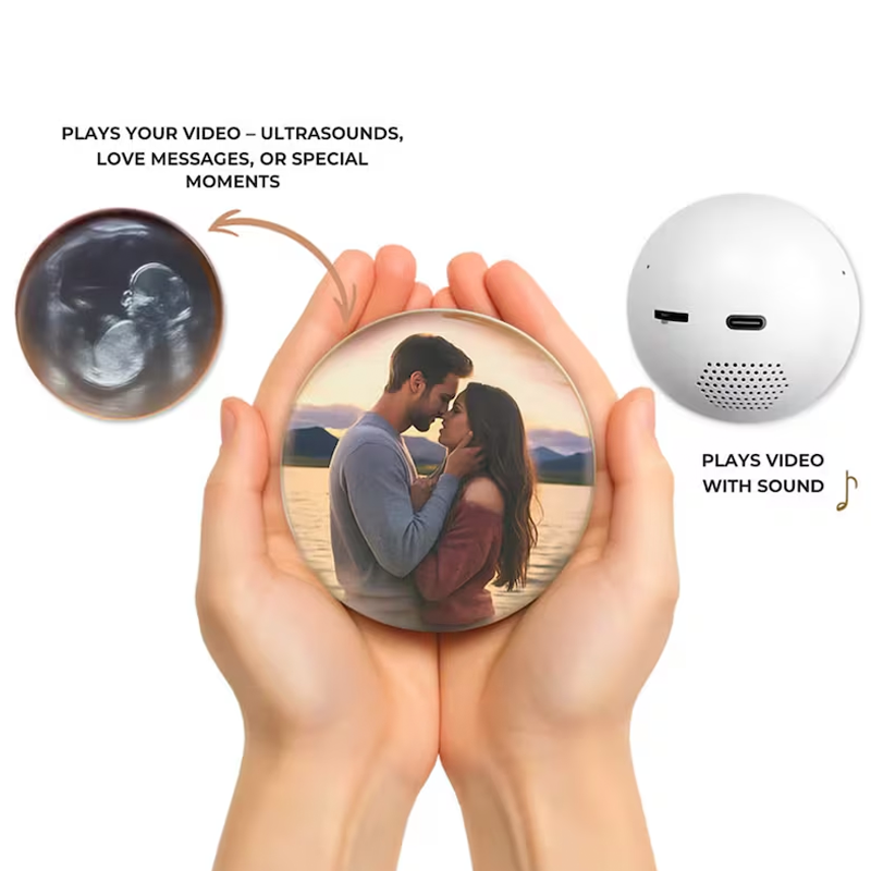 Personalized Video 3D Globe Crystal Ball with Sound Custom Album and Video Player Playable Memory Sphere Anniversary Christmas Gifts