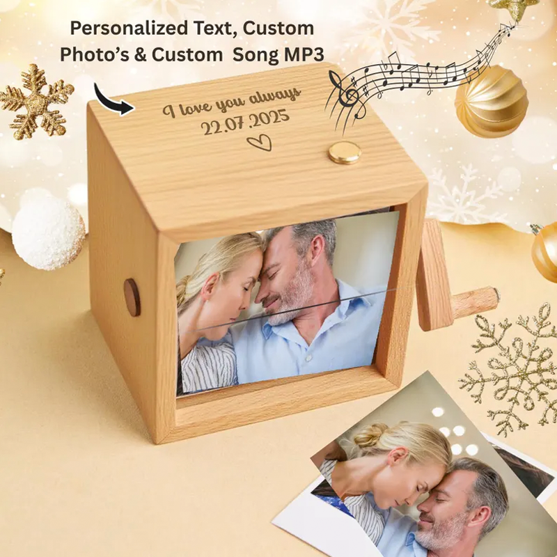 Personalized Whole Song Flipbook Frame Christmas Gifts Animation Machine Hand Motion Photo Cube Album Music Night Light