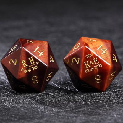 Personalized Engraved D&D Gift Marriage Dice Custom Anniversary D20 Dice Anniversary Gift for Her/Him