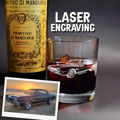 Custom Portrait Photo Engraved Whiskey Glass with Laser Etched Line Art Personalized Photo Bourbon Glasses Gifts for Him