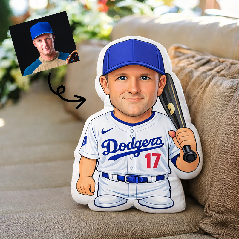 Custom 3D Photo Pillow Los Angeles Dodgers Fans Cushion Personalized Double-Sided Printed Picture Pillow