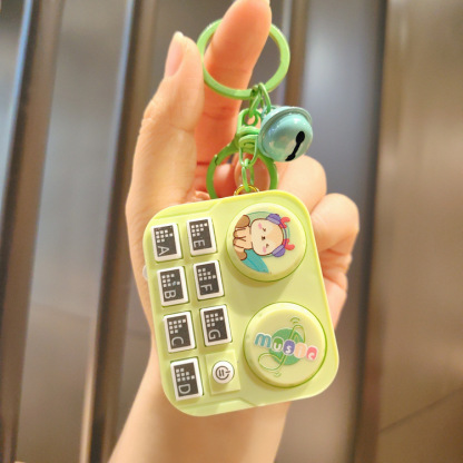Mini Music Playable DJ Cartoon Creative Lighting Electronic Game Console Keychain Pendant Toy