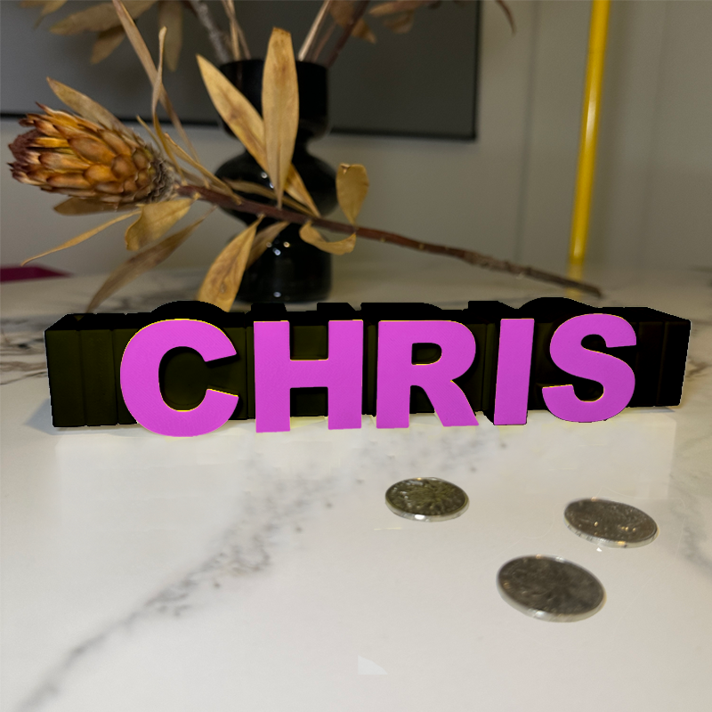 Personalized 3D Printed Letter Money Box Custom Name Two Colored Piggy Bank for Kids Unique First Savings Bank