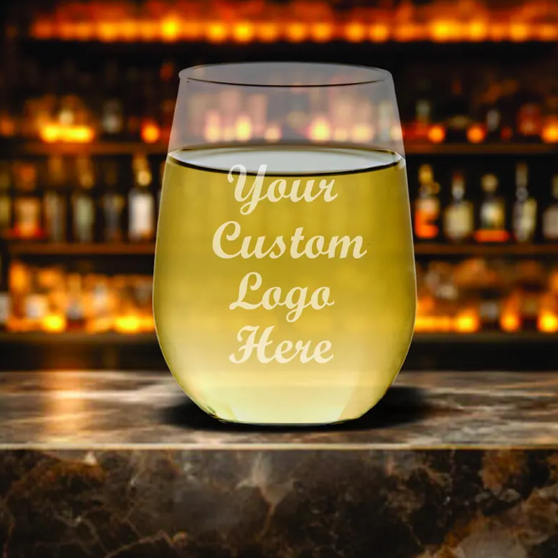 Custom Wedding Stemless Wine Glasses with Names&Date Engraved Cocktail Glasses Stemless Personalized Wedding Favor Gifts