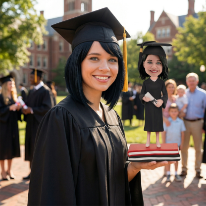 Personalized Graduation Girl Bobblehead with Custom Engraving