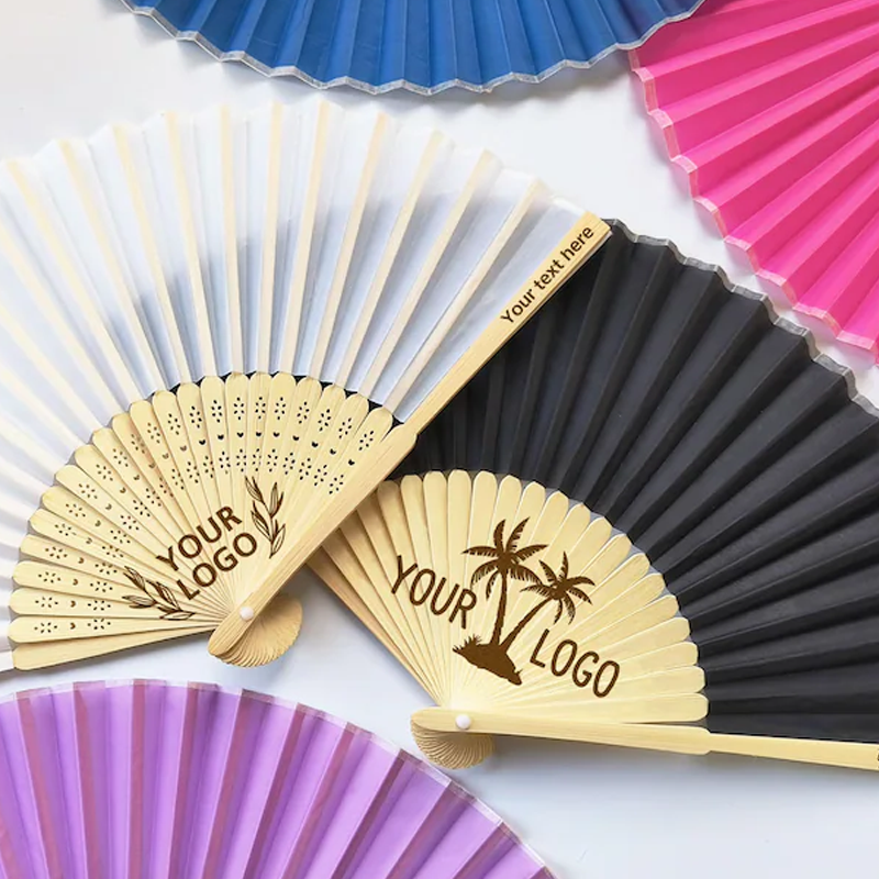 Personalized Folding Fans for Weddings Custom Engraved Hand Fan Bridesmaid Gift Set of 6 Bridal Shower Party Favors
