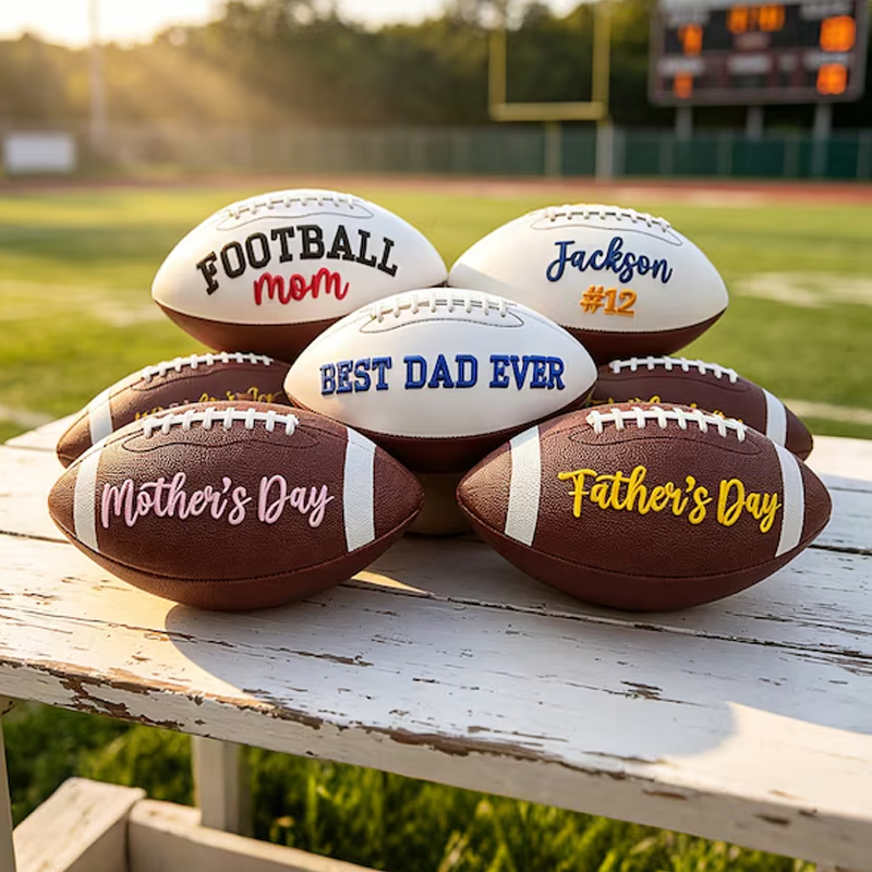 Personalized Embroidered Football Custom Keepsake Ball Fathers Day Gift from Kids