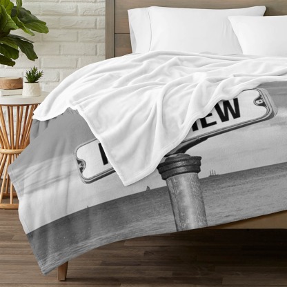 Personalized Family Names & Date of Birth Vintage Street Sign Blanket Custom Multi-Name for Family