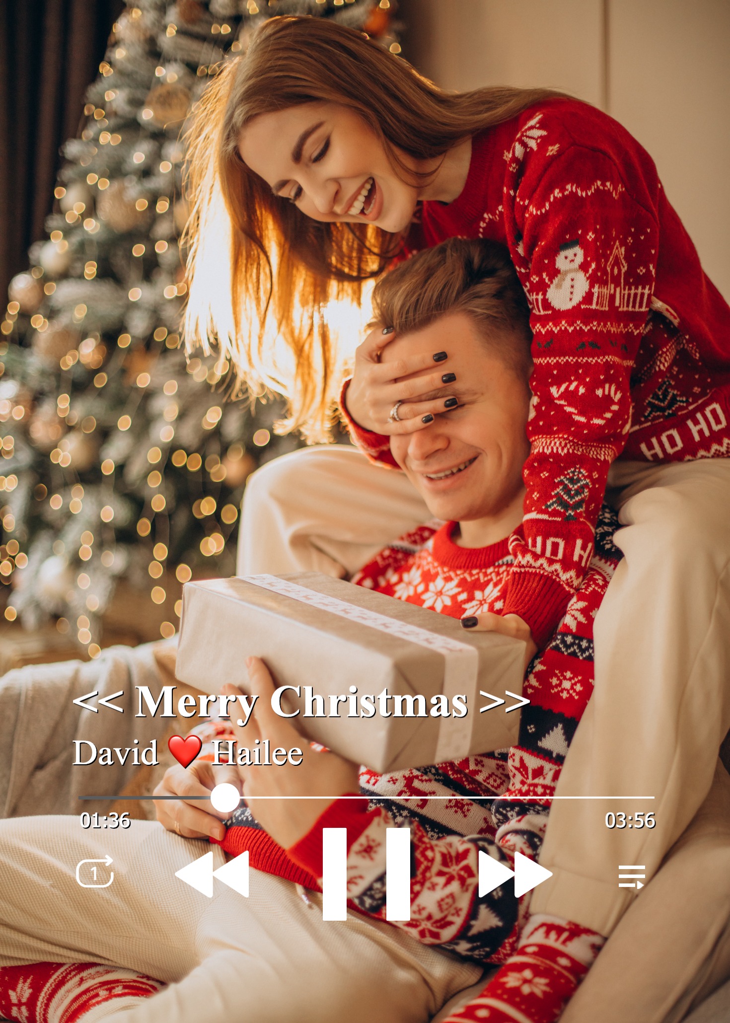 Christmas Gifts Photo Frame with Music Custom Whole Song Frame Persona