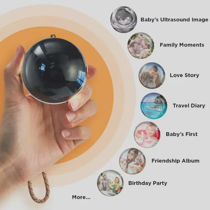 Personalized Video 3D Globe Crystal Ball with Sound Custom Album and Video Player Playable Memory Sphere Anniversary Christmas Gifts