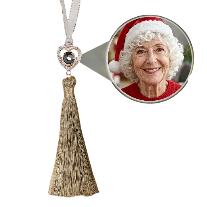 Personalized Angel Embrace Photo Projection Ornaments with Picture Ins