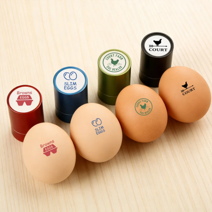 Personalized Egg Stamp Custom Multiple Sizes Chicken Silhouette Hens Egg Safe Label Text with Food-Grade Ink Gifts for Chicken Lovers and Owners