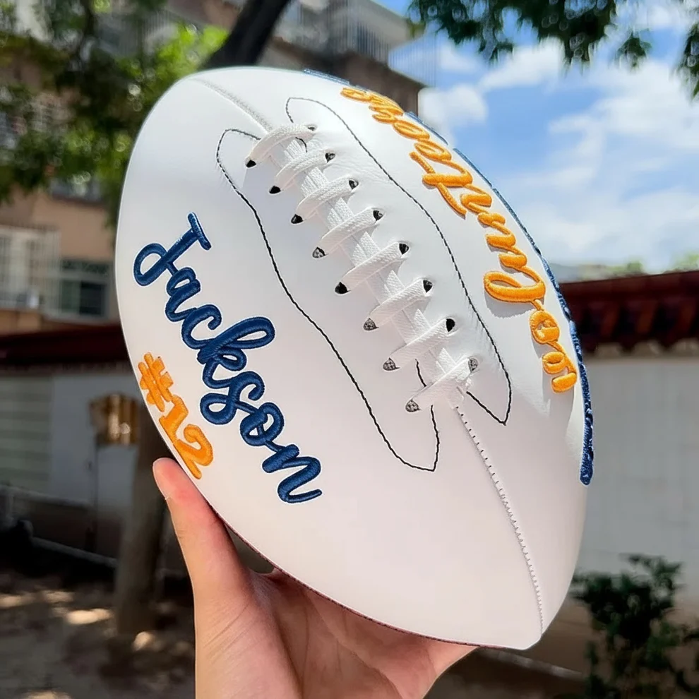 Personalized Embroidered Football Custom Keepsake Ball Fathers Day Gift from Kids