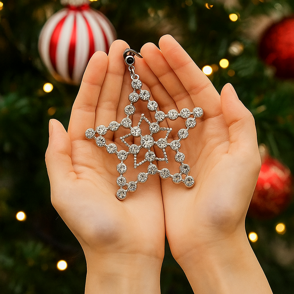 Personalized Photo Projection Snowflake Ornaments with Picture Inside Christmas Tree Decoration Gifts