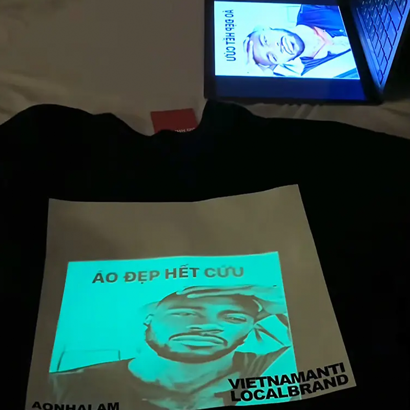 Glow in the Dark T-Shirt Custom with Your Own Draw Designs or Photo Fun 3D Tees Unisex Couple Gifts