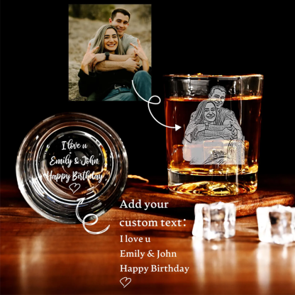 Custom Etched Whiskey Glasses Personalized Logo Engraved Rocks Glass