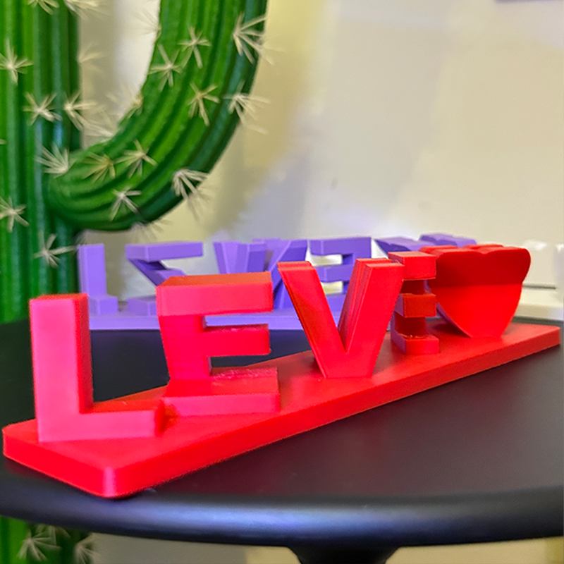Personalized Dual Name Illusion Love 3D Printed Custom Name Plate Customized Double Sided Words Plate Best Valentines Gift