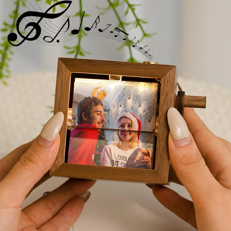 Personalized Flipbook Frame Animation Machine Mechanical Hand Motion Photo Cube Album Valentine's Gifts