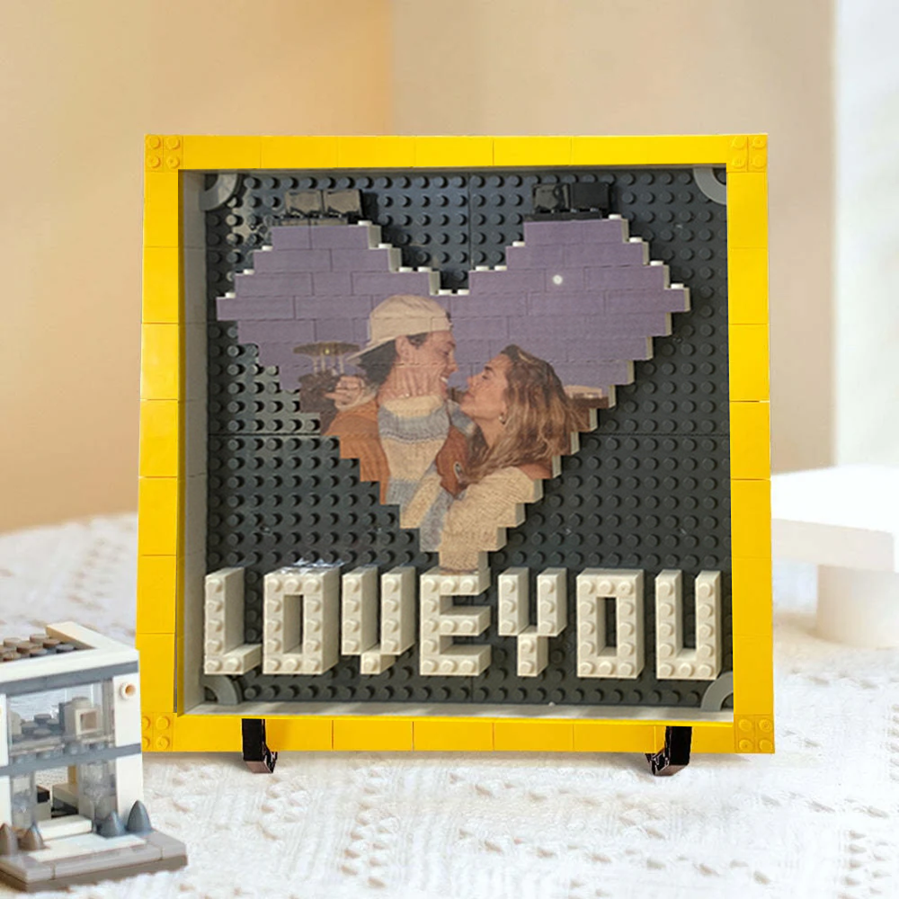 Custom Building Brick Valentine's Day Gift Photo Block Personalized I Love You Puzzle Brick Gift