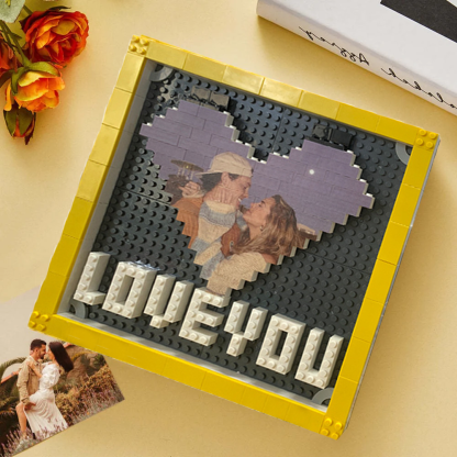 Custom Building Brick Valentine's Day Gift Photo Block Personalized I Love You Puzzle Brick Gift