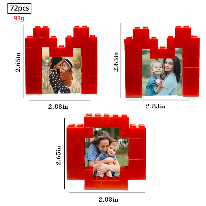 Custom Mom Shape Brick Puzzle Personalized Building Block Mom Heart Photo Block Gifts for Mom