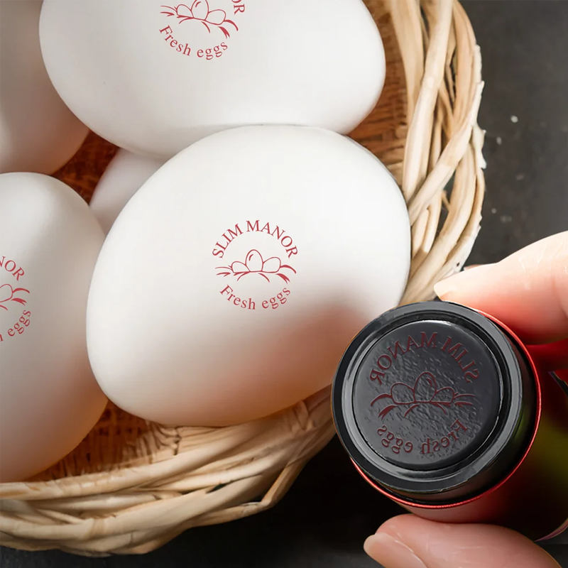 Personalized Egg Stamp Custom Multiple Sizes Chicken Silhouette Hens Egg Safe Label Text with Food-Grade Ink Gifts for Chicken Lovers and Owners