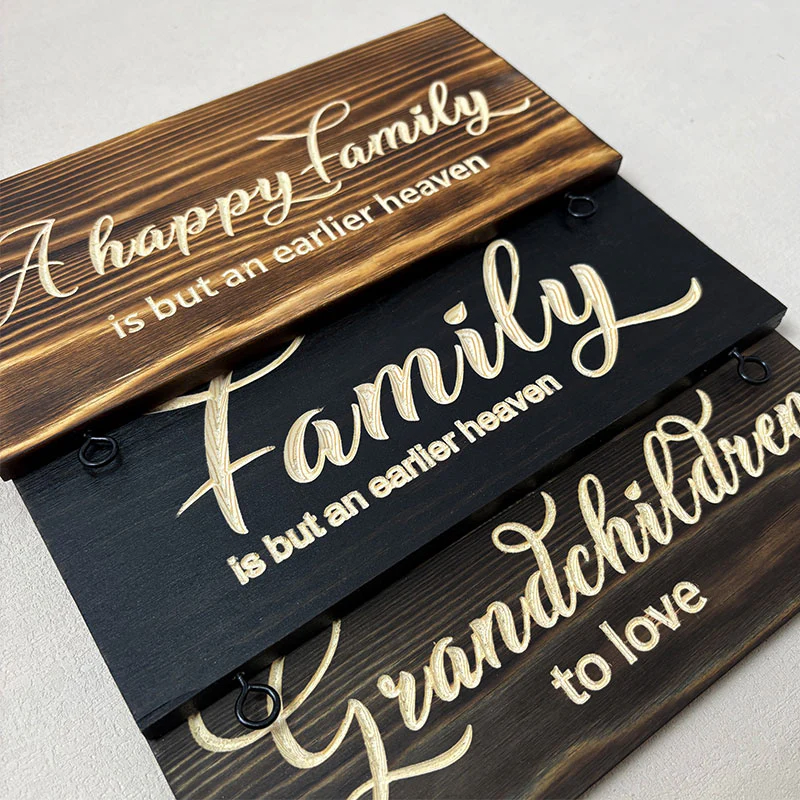Personalized Wooden Name Sign Custom Grandkids Hanging Signs Engraved Family Name and Date Sign Personalized Gift for Grandparents