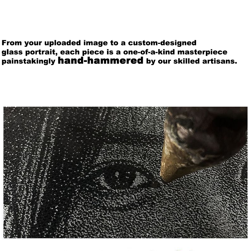 Personalized Handmade Hammered Glass Art Custom Photo Portrait LED Night Light Gift for Her