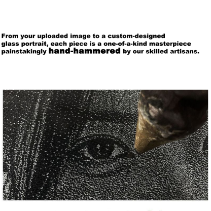 Personalized Handmade Hammered Glass Art Custom Photo Portrait LED Night Light Gift for Her